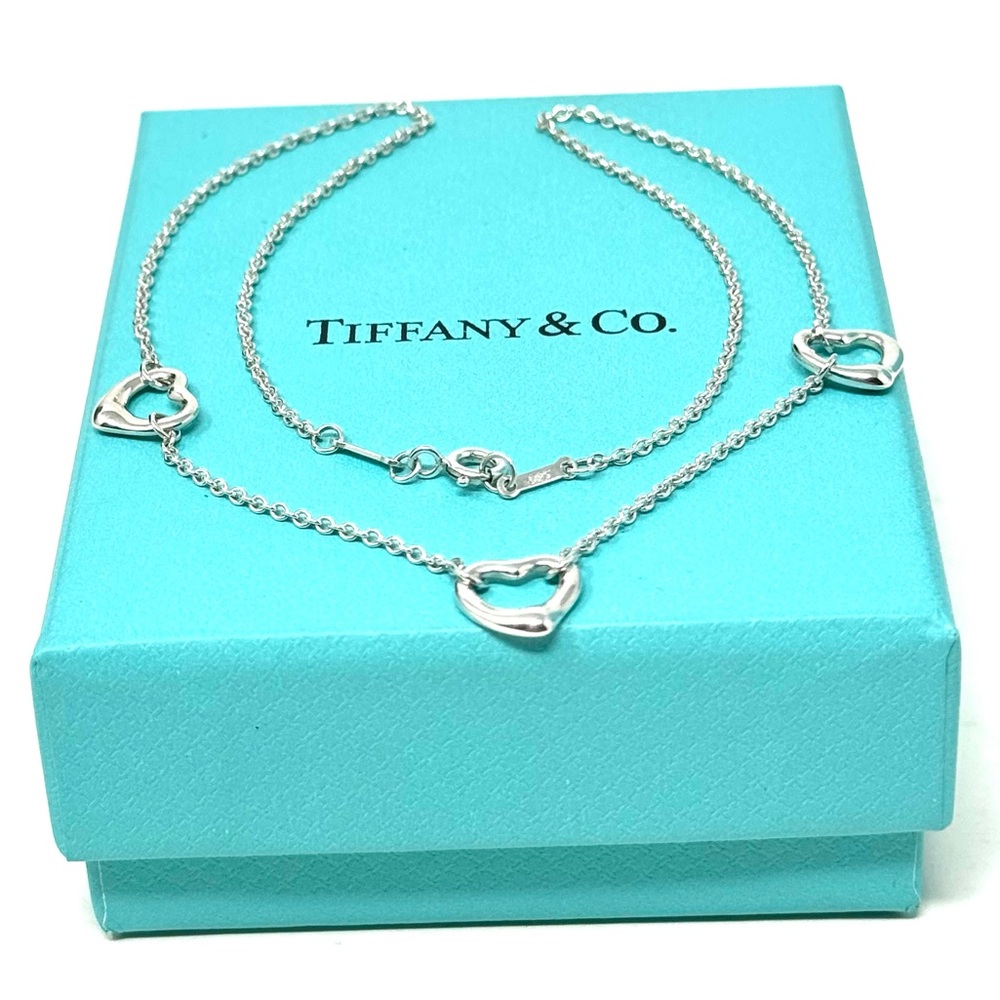 Authentic Tiffany & CO. Three Open   Hearts Necklaces